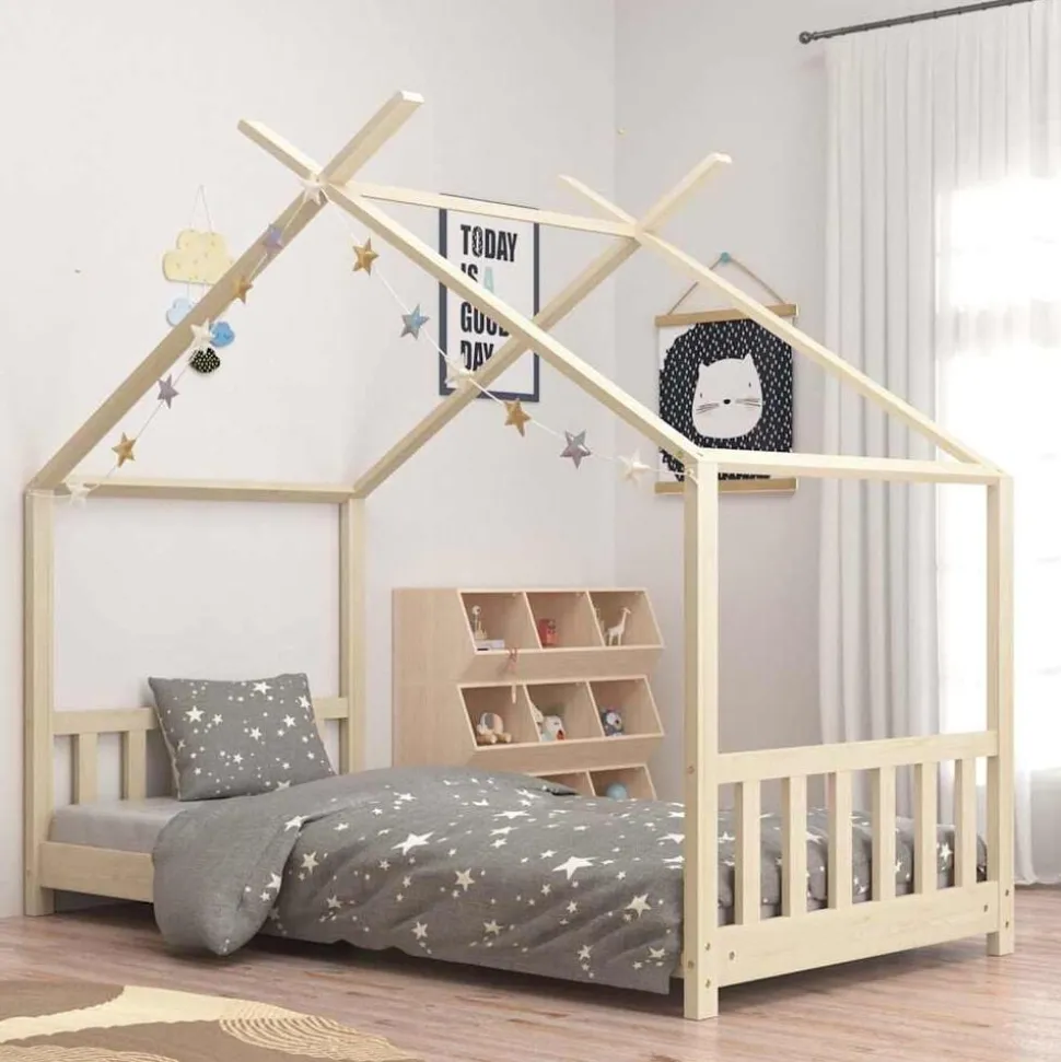 vidaXL Kinderbedframe massief grenenhout 70x140 cm