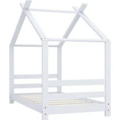 vidaXL Kinderbedframe massief grenenhout wit 70x140 cm