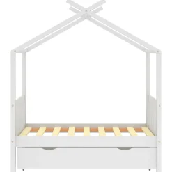 vidaXL Kinderbedframe met lade massief grenenhout 70x140 cm wit