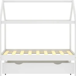 vidaXL Kinderbedframe met lade massief grenenhout 70x140 cm wit