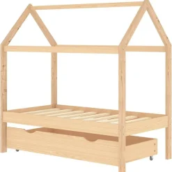 vidaXL Kinderbedframe met lade massief grenenhout 70x140 cm