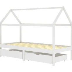 vidaXL Kinderbedframe met lades massief grenenhout 90x200 cm wit