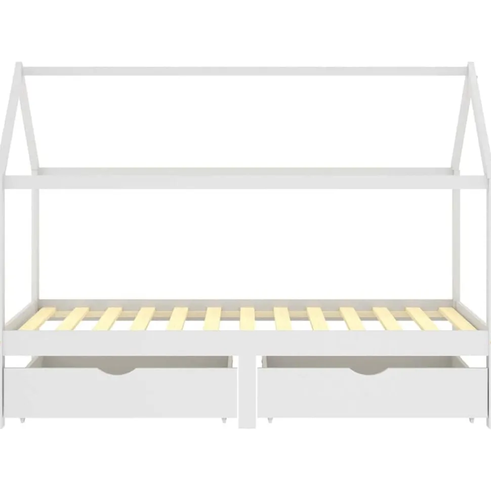 vidaXL Kinderbedframe met lades massief grenenhout 90x200 cm wit