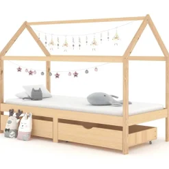 vidaXL Kinderbedframe met lades massief grenenhout 90x200 cm