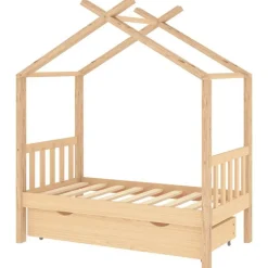 vidaXL Kinderbedframe met lade massief grenenhout 70x140 cm