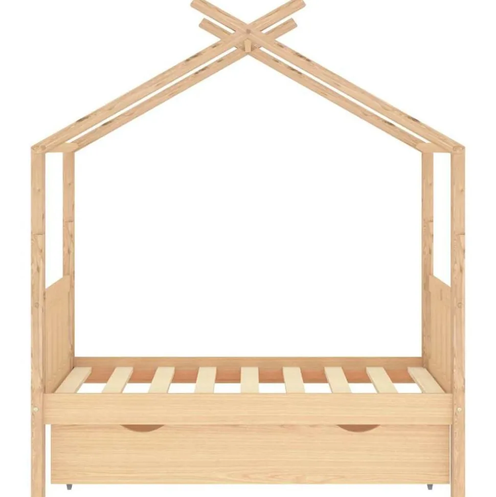 vidaXL Kinderbedframe met lade massief grenenhout 70x140 cm