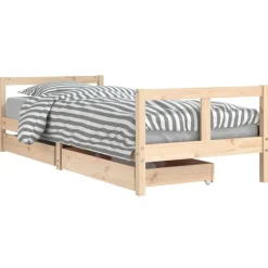 vidaXL Kinderbedframe met lades 80x200 cm massief grenenhout