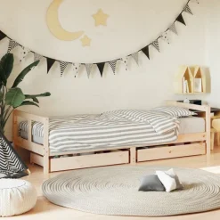 vidaXL Kinderbedframe met lades 80x200 cm massief grenenhout