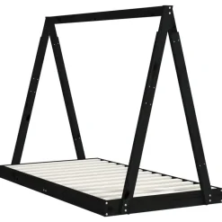 vidaXL Kinderbedframe 80x160 cm massief grenenhout zwart
