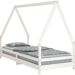 vidaXL Kinderbedframe 80x200 cm massief grenenhout wit