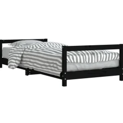 vidaXL Kinderbedframe 90x200 cm massief grenenhout zwart
