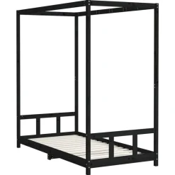 vidaXL Kinderbedframe 90x190 cm massief grenenhout zwart