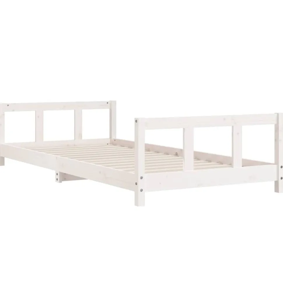 vidaXL Kinderbedframe 90x200 cm massief grenenhout wit
