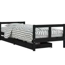 vidaXL Kinderbedframe 80x200 cm massief grenenhout zwart