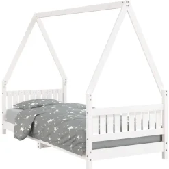 vidaXL Kinderbedframe 80x200 cm massief grenenhout wit