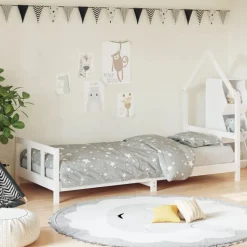 vidaXL Kinderbedframe 90x190 cm massief grenenhout wit