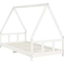 vidaXL Kinderbedframe 90x200 cm massief grenenhout wit