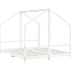 vidaXL Kinderbedframe 2x(80x200) cm massief grenenhout wit