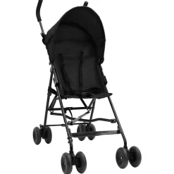 vidaXL Kinderbuggy staal antracietkleurig en zwart