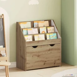 vidaXL Kinderen Boekenkast met lade Artisan Eiken 60 x 29,5 x 69 cm