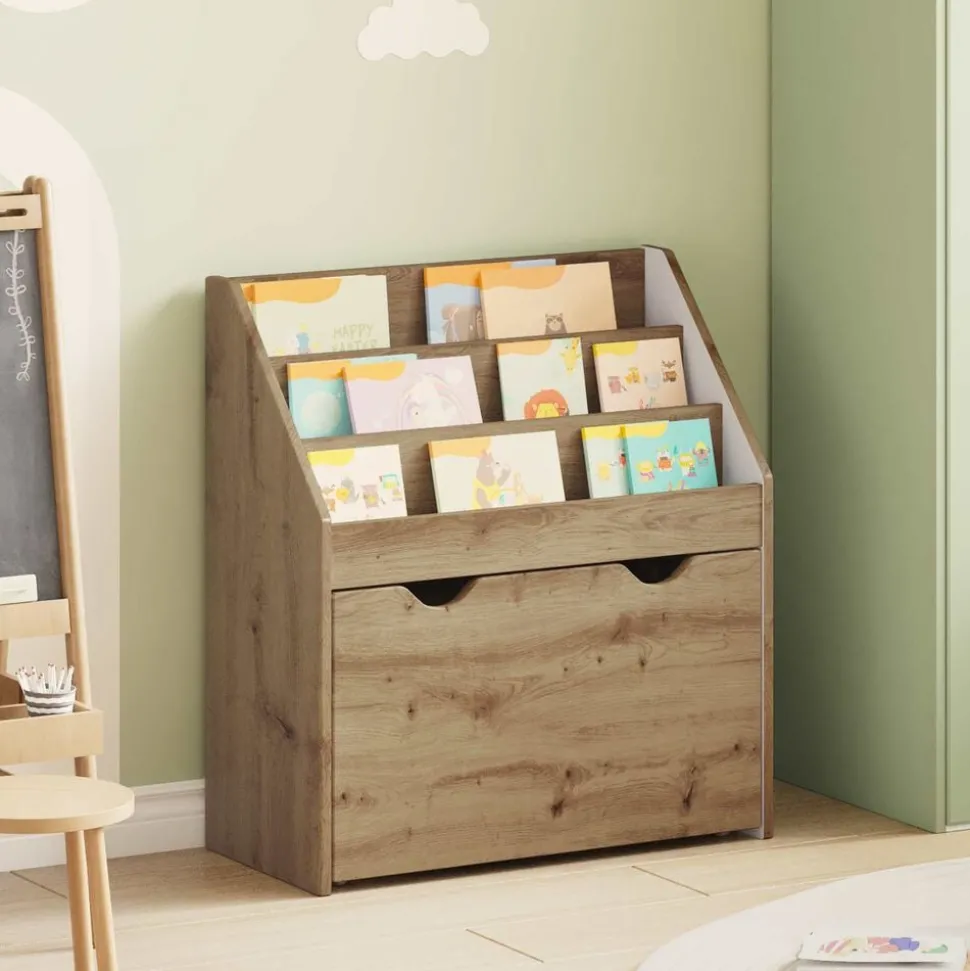 vidaXL Kinderen Boekenkast met lade Artisan Eiken 60 x 29,5 x 69 cm