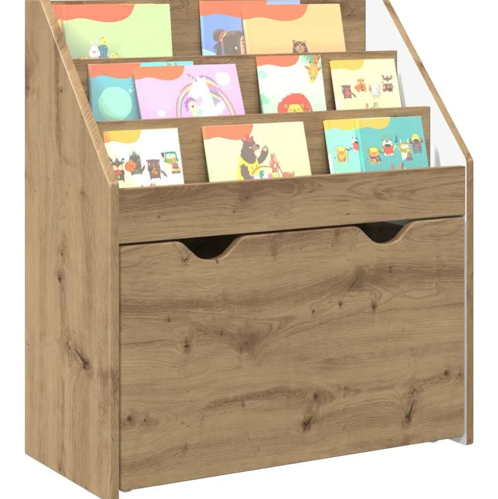 vidaXL Kinderen Boekenkast met lade Artisan Eiken 60 x 29,5 x 69 cm