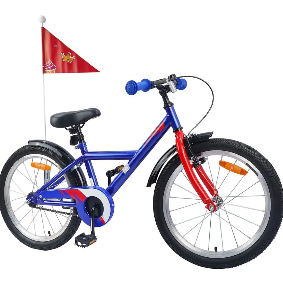 vidaXL Kinderfiets 18 Inch voor 5-7 jaar Donkerblauw