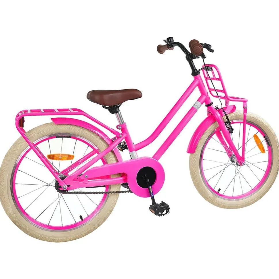 vidaXL Kinderfiets 18 Inch voor 5-7 jaar Donkerroze