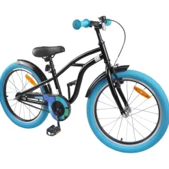 vidaXL Kinderfiets 18 Inch voor 5-7 jaar Zwart