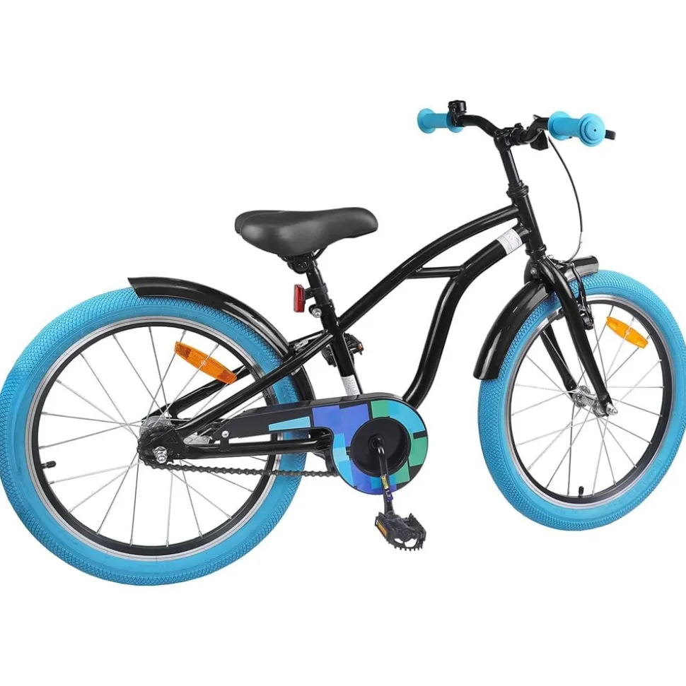 vidaXL Kinderfiets 18 Inch voor 5-7 jaar Zwart