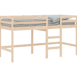vidaXL Kinderhoogslaper met ladder 90x190 cm massief grenenhout