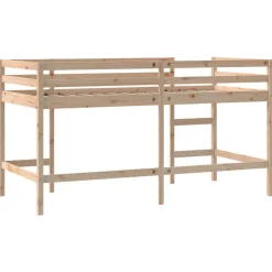 vidaXL Kinderhoogslaper met ladder 80x200 cm massief grenenhout