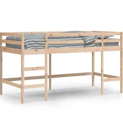 vidaXL Kinderhoogslaper met ladder 80x200 cm massief grenenhout