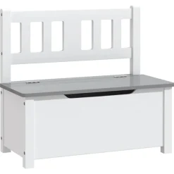 vidaXL Kinderopbergbankje 60x30x55 cm MDF wit en grijs