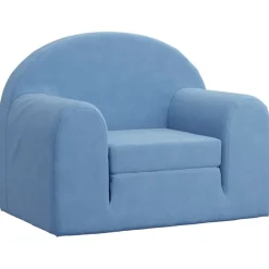vidaXL Kinderslaapbank zacht pluche blauw