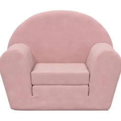 vidaXL Kinderslaapbank zacht pluche roze