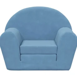 vidaXL Kinderslaapbank zacht pluche blauw