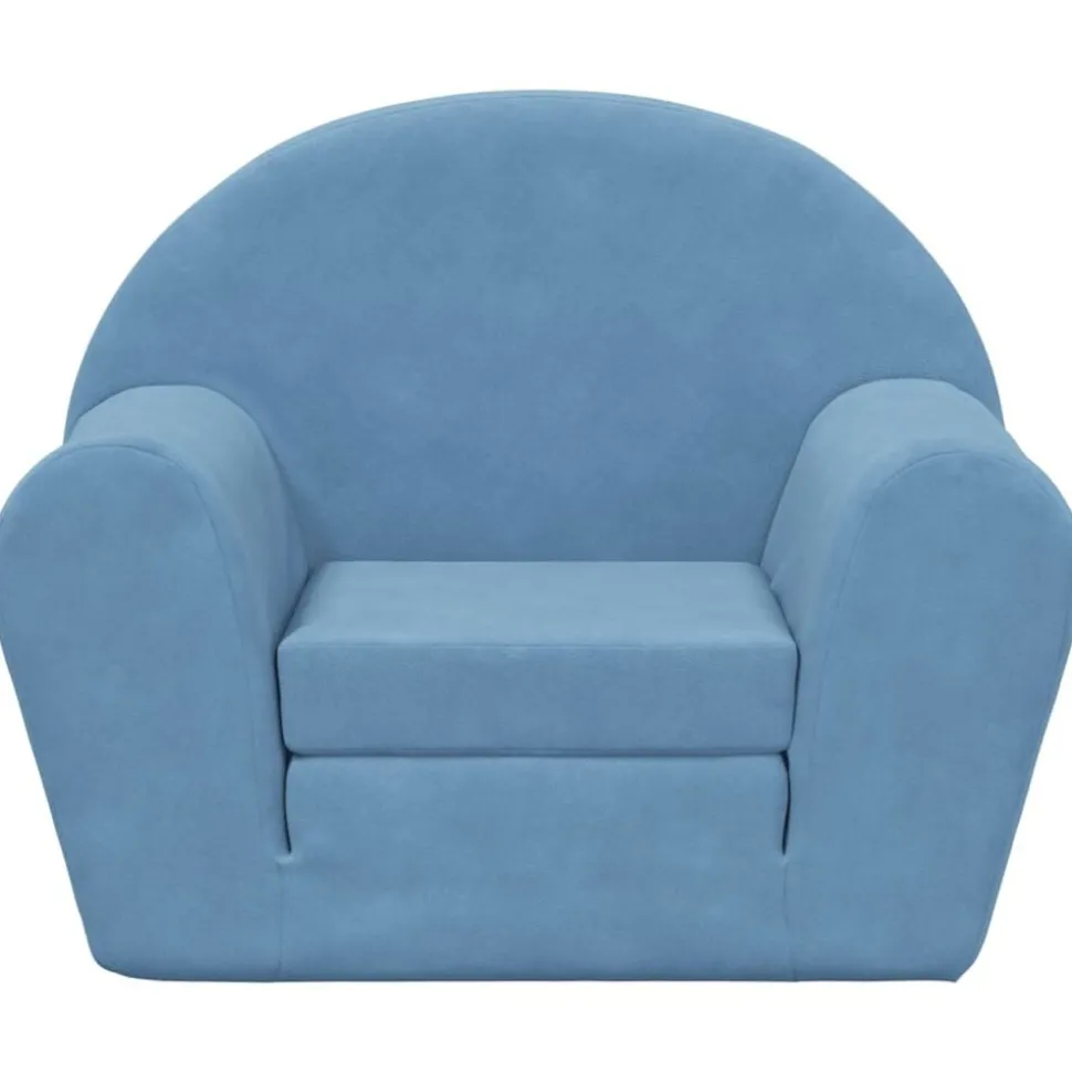 vidaXL Kinderslaapbank zacht pluche blauw