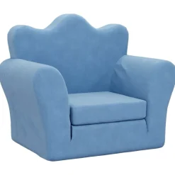 vidaXL Kinderslaapbank zacht pluche blauw