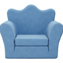 vidaXL Kinderslaapbank zacht pluche blauw