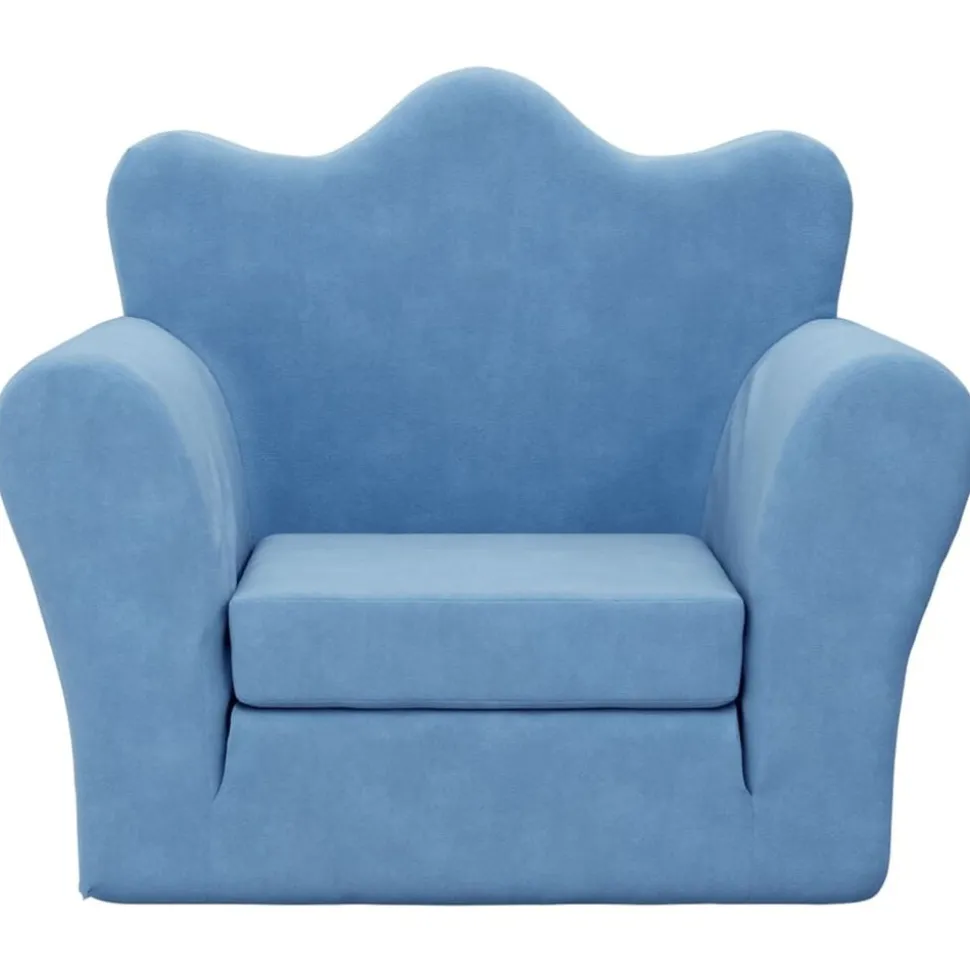 vidaXL Kinderslaapbank zacht pluche blauw
