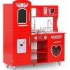 vidaXL Kinderspeelkeuken 84x31x89 cm MDF rood