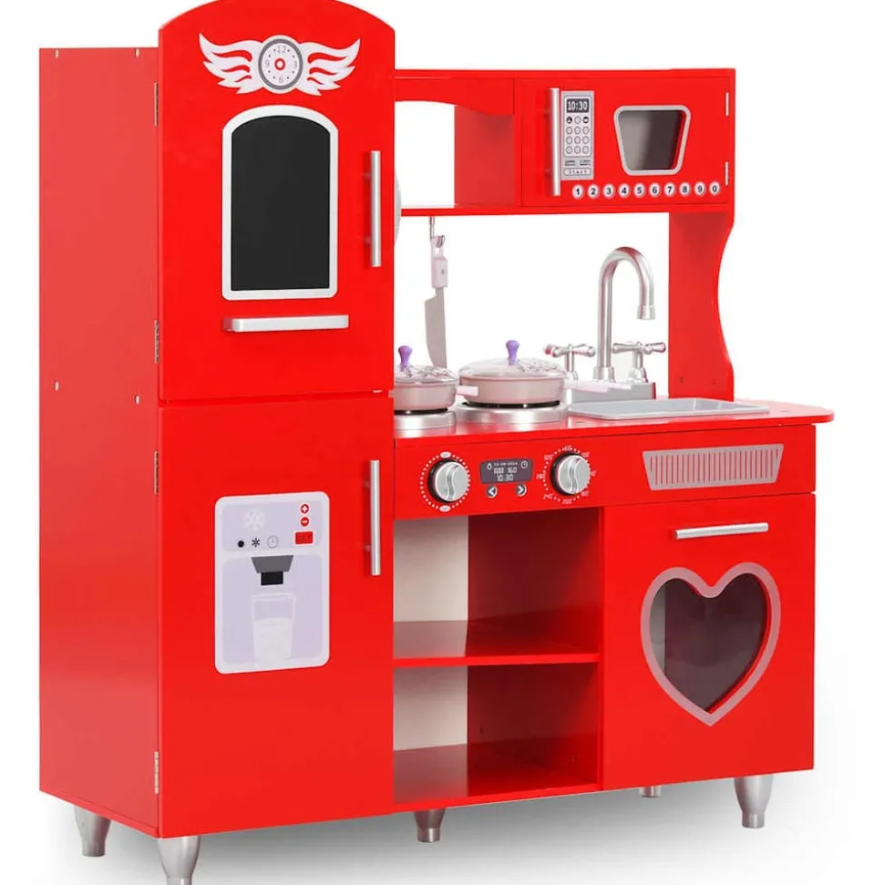 vidaXL Kinderspeelkeuken 84x31x89 cm MDF rood