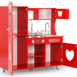 vidaXL Kinderspeelkeuken 84x31x89 cm MDF rood