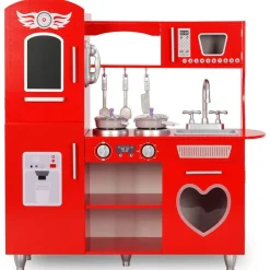 vidaXL Kinderspeelkeuken 84x31x89 cm MDF rood