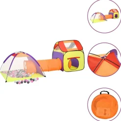 vidaXL Kinderspeeltent met 250 ballen 338x123x111 cm meerkleurig