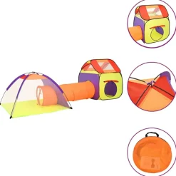 vidaXL Kinderspeeltent met 250 ballen 338x123x111 cm meerkleurig