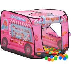 vidaXL Kinderspeeltent met 250 ballen 70x112x70 cm roze