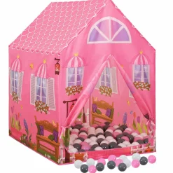 vidaXL Kinderspeeltent met 250 ballen 69x94x104 cm roze