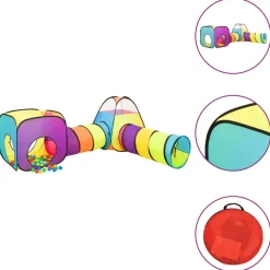 vidaXL Kinderspeeltent met 250 ballen 190x264x90 cm meerkleurig